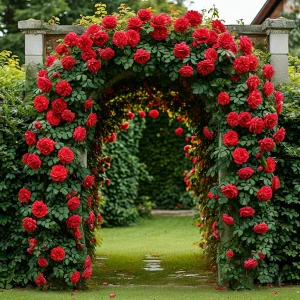 Роза плетистая Алый Триумф купить по цене от 319р. в интернет-магазине «Посадика» с доставкой почтой в в Новокубанске и по всей России – [изображение №1].